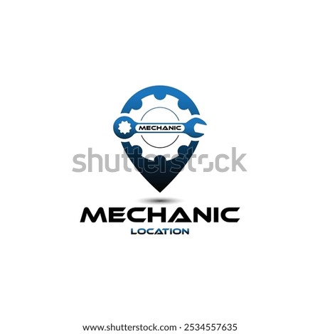 mechanic point logo design. point and mechanic logo, simple design vector illustration