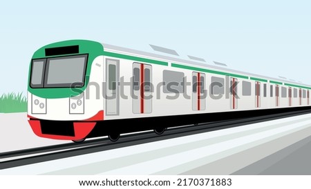 Metrorail in Dhaka Bangladesh vector illustration