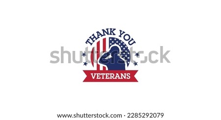 Happy veterans day soldier salute vector image. Thank you, veterans.