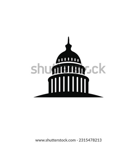 us capitol icon black and white 