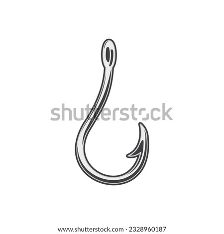 Fishing hook. Fish hook, Simple icon. Black on white background