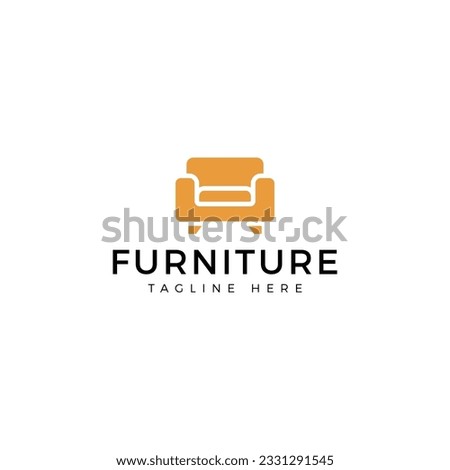 furniture sofa minimalist flat logo template vector illustration design