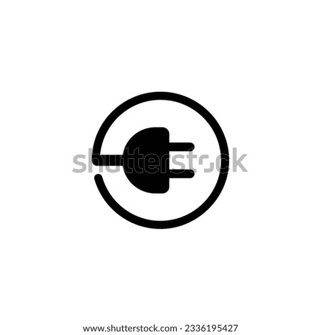 Electric plug vector icon on white background