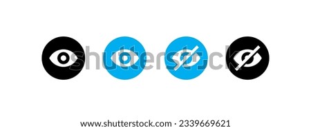 Show, hide icon, password show, password hide icon vector.