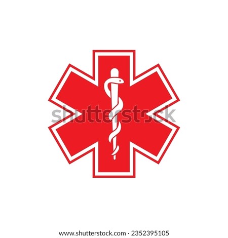 Emt Paramedic, EMT Star of Life. ambulance logo High-quality vector.