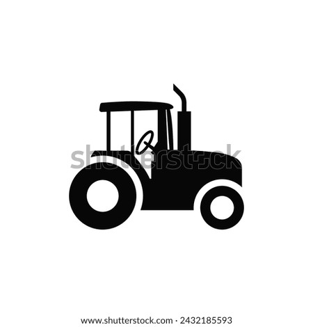 Simple tractor logo, tractor icon black vector.