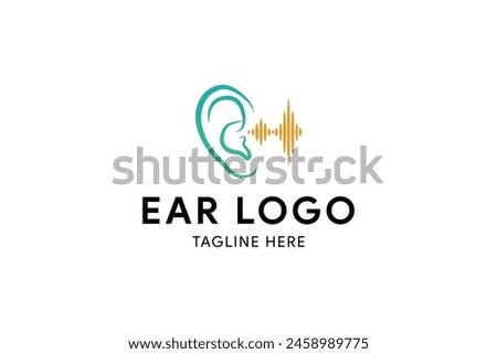 Simple Ear, hearing logo icon vector design.