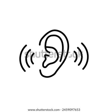 Simple Ear, hearing logo icon vector design.