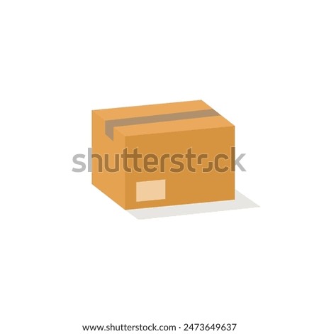 Simple box icon. Cardbox delivery parcel icon. Shipping brown cardboard template vector package. Delivery icon.