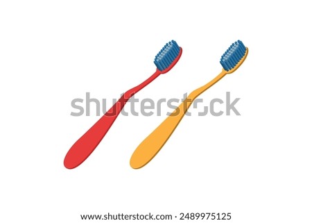 Simple toothbrush icon illustration of plastic toothbrush vector icon.