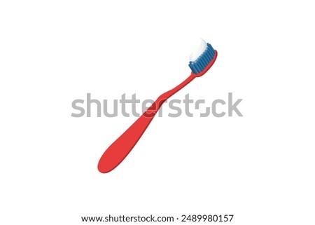 Simple toothbrush with paste icon illustration of plastic toothbrush vector icon.