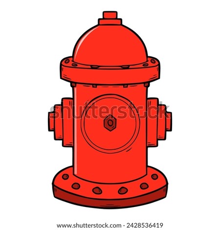 fire hydrant illustration colored hand drawn vector	

