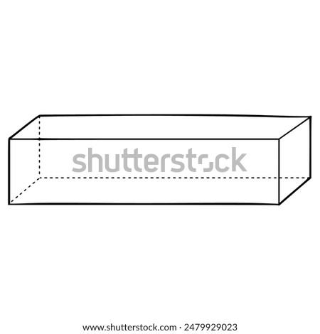 rectangular prism illustration hand drawn outline vector