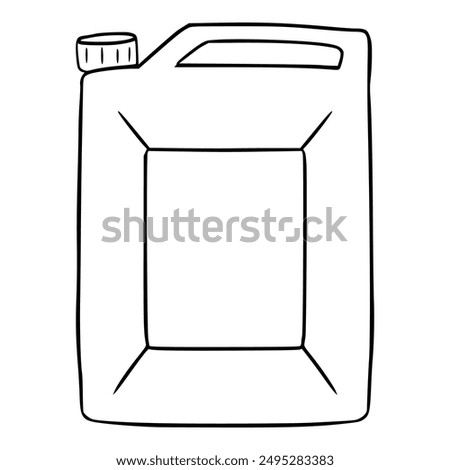 fuel can illustration hand drawn outline isolated vector