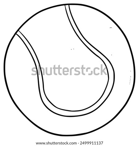 tennis ball illustration hand drawn outline isolated vector