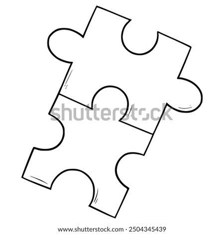 puzzle with missing piece illustration hand drawn outline vector