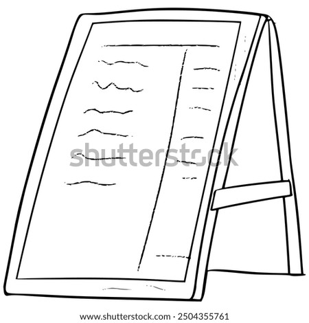 menu board illustration hand drawn outline vector