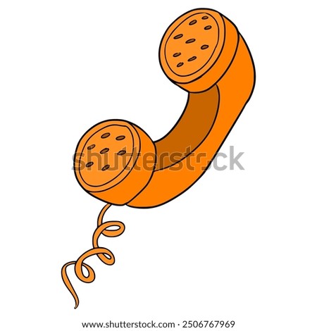 orange phone handle illustration hand drawn isolated vector