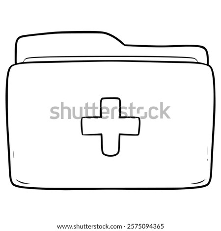 new folder icon illustration hand drawn outline vector