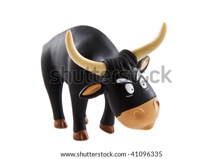 Black bull isolated on a white background