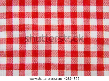 Background with red and white squares made of cotton