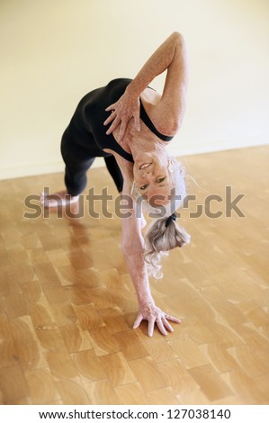 Yoga senior woman.