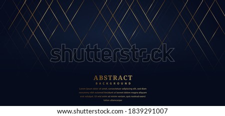 Abstract template stripe lines gold color on dark blue background. Luxury style. Luxury style. You can use for ad, poster, template, business presentation. Vector illustration  