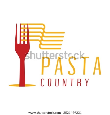 pasta country flat minimalist logo design