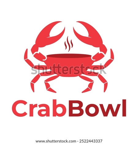 crab bowl restaurant flat minimalist logo design