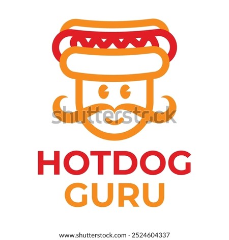 hotdog guru flat minimalist logo design