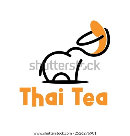 thai tea flat minimalist logo design