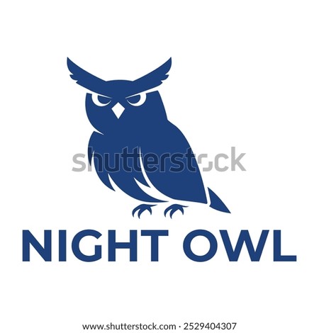 night owl flat minimalist logo design