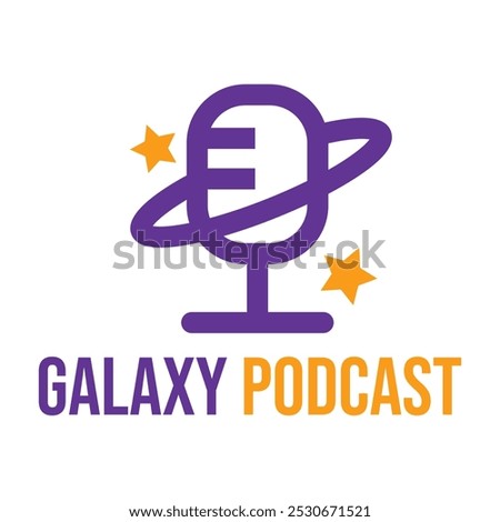 galaxy podcast flat minimalist logo design