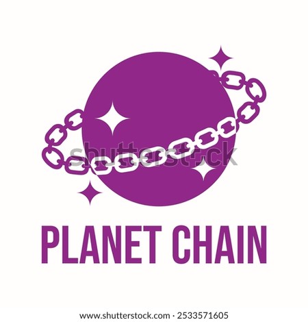 planet chain flat minimalist logo design