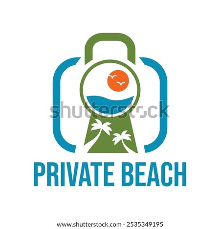 private beach flat minimalist logo design