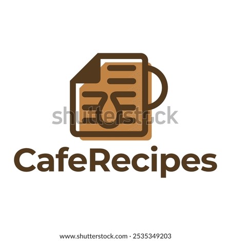 cafe recipes flat minimalist logo design