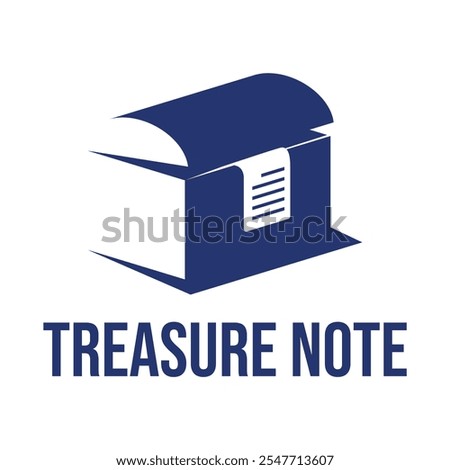 treasure note flat minimalist logo design