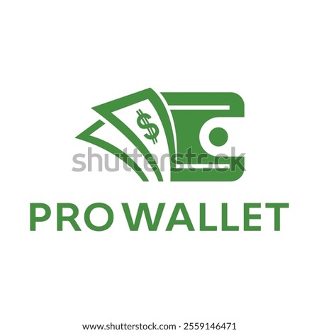 pro wallet flat minimalist logo design