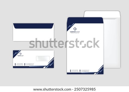 Corporate Envelope Design Template. Envelope DL and A4 size template. International standard size.