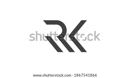 R Letter and K Letter Modern Logo Design. RK Letter Logo on White Background Vector Template Stok fotoğraf © 