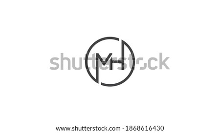 MH Letter Modern Logo Design. MH Logo on White Background Vector Template Stock fotó © 