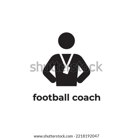 simple black football coach icon design template