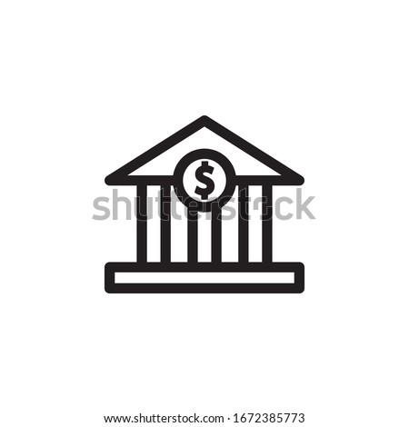 bank icon line art design vector illustration