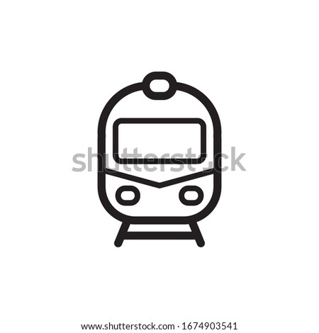 train icon, line art design, vector illustration