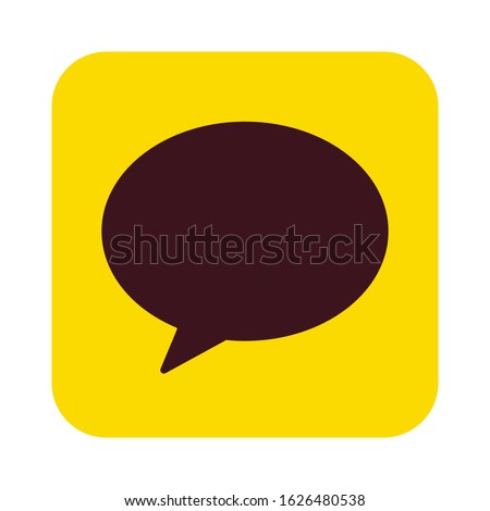Yellow message icon. Vector illustration.