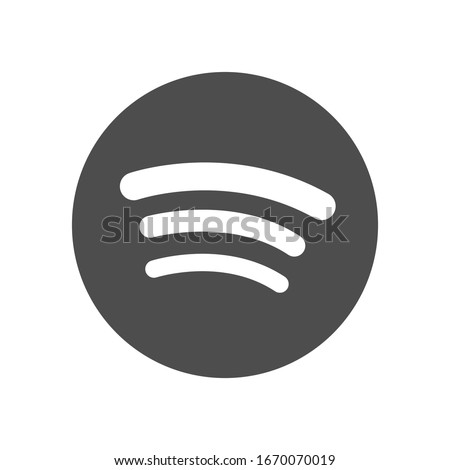 Gray Spotify icon. Vector illustration.
