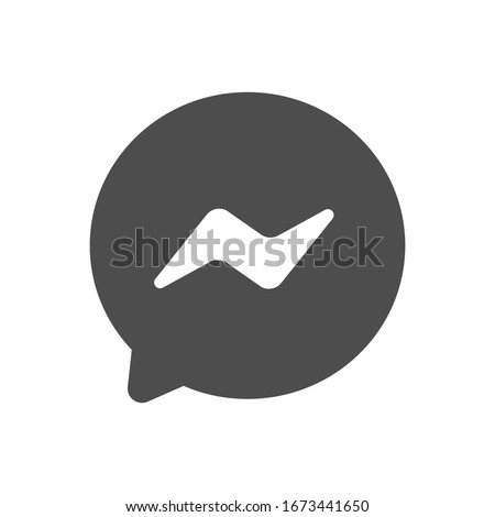 Gray message icon. Vector illustration.