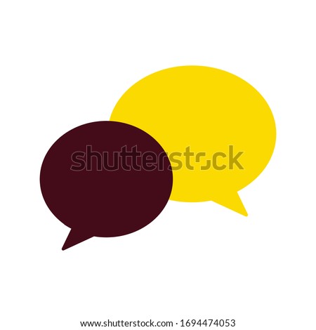 Brown and yellow message icon. Vector illustration.