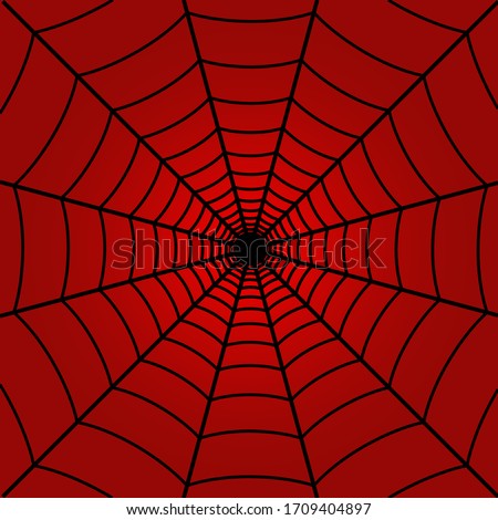 Red spider web background. Vector Illustration.