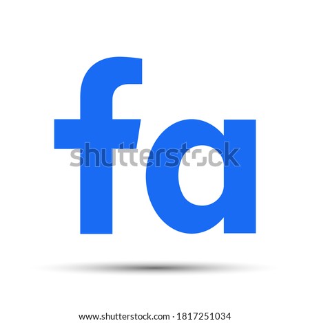  The letter F and the letter A on a white background. Vector illustration. 